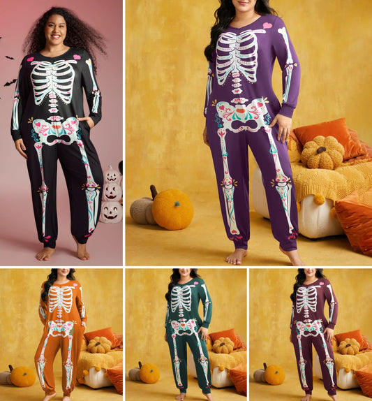 Skeletal Rib Invisible Zipper Romper