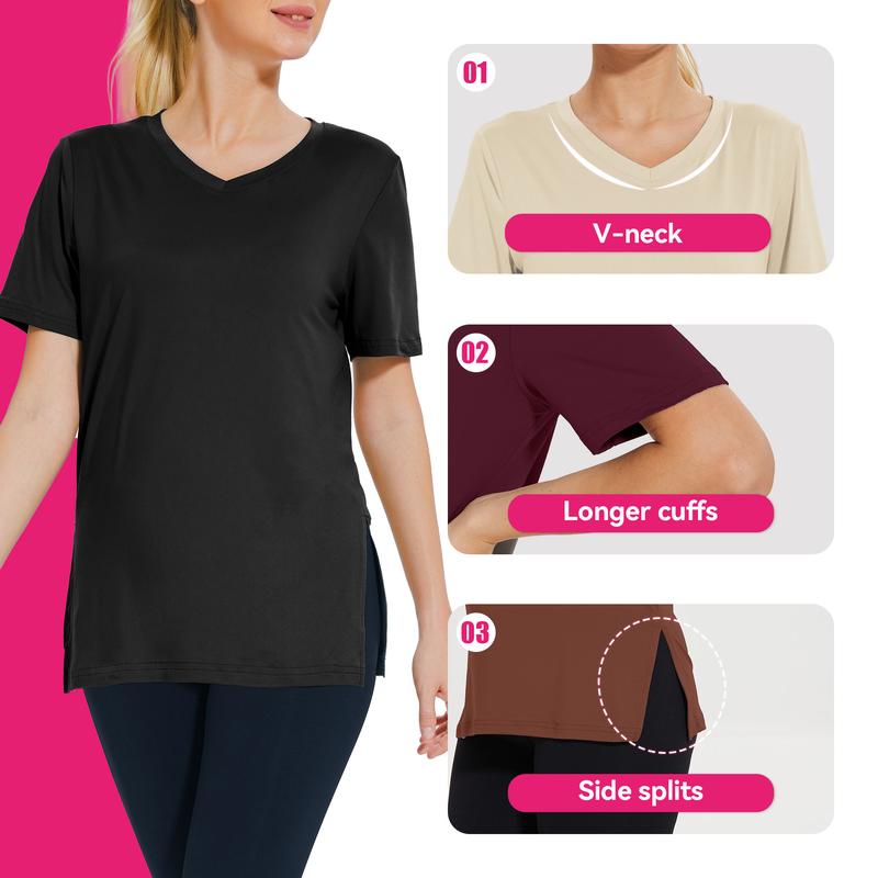 3-Pack Plus Size V-Neck T-Shirts for Women – Lightweight, Loose Fit Summer Essentials