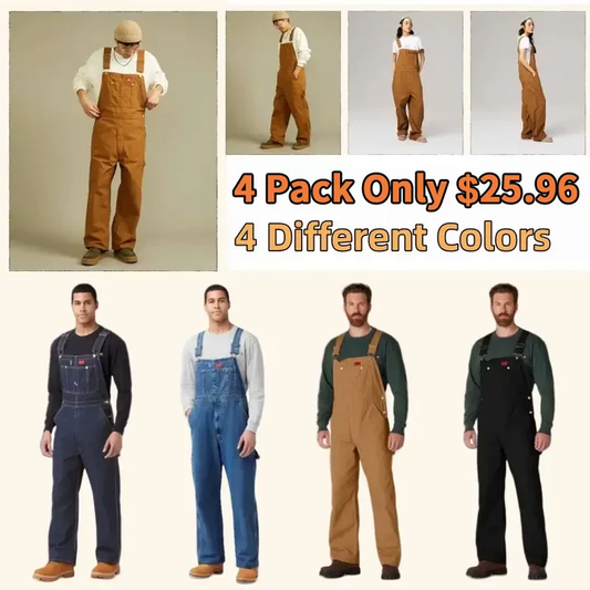🔥Last Day Promotion!Men's Denim Bib Overalls, Workwear with Adjustable Straps and Convenient Tool Pockets