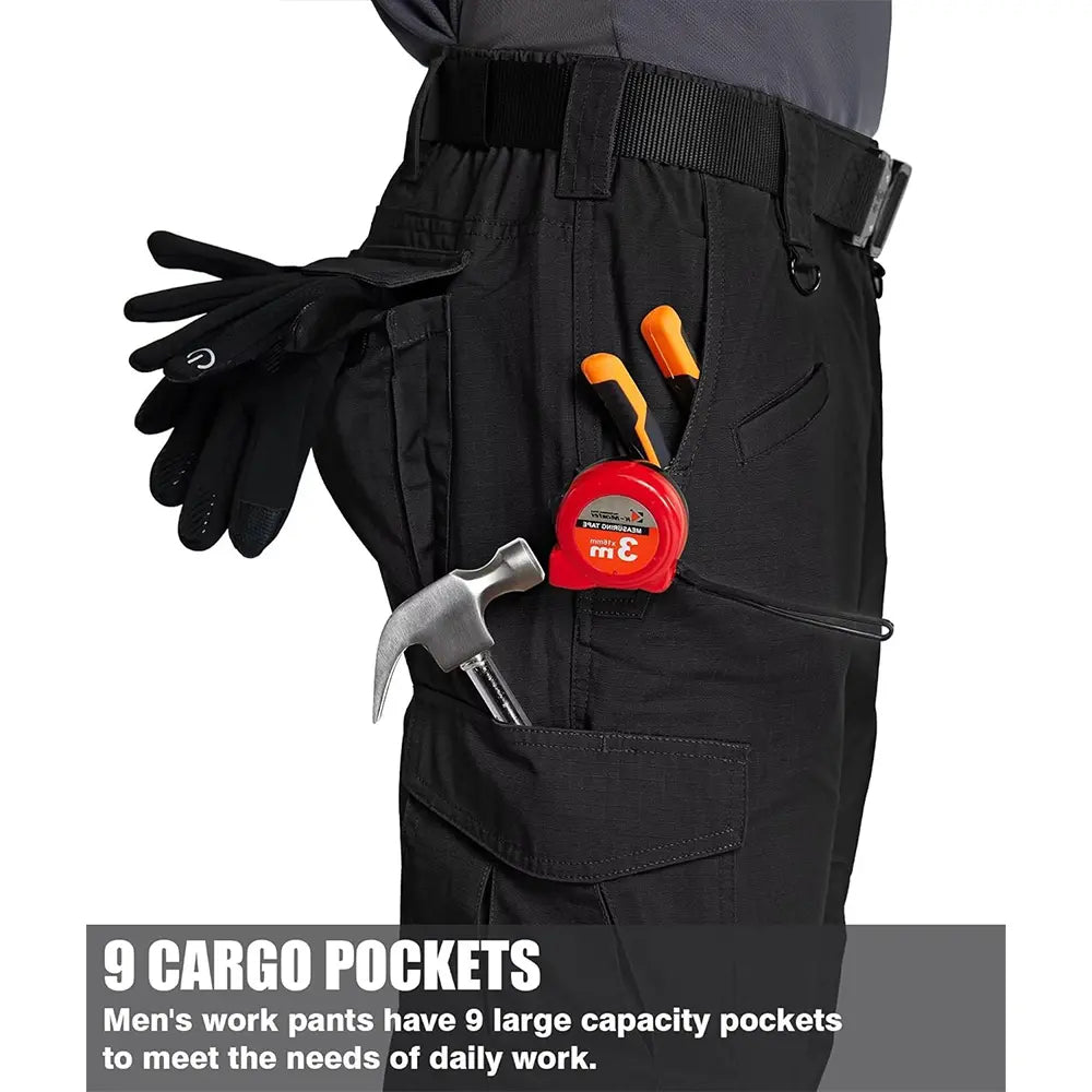 Men's Ripstop Water-Resistant Cargo Pants,Ripstop Water Resistant Hiking Work Pants